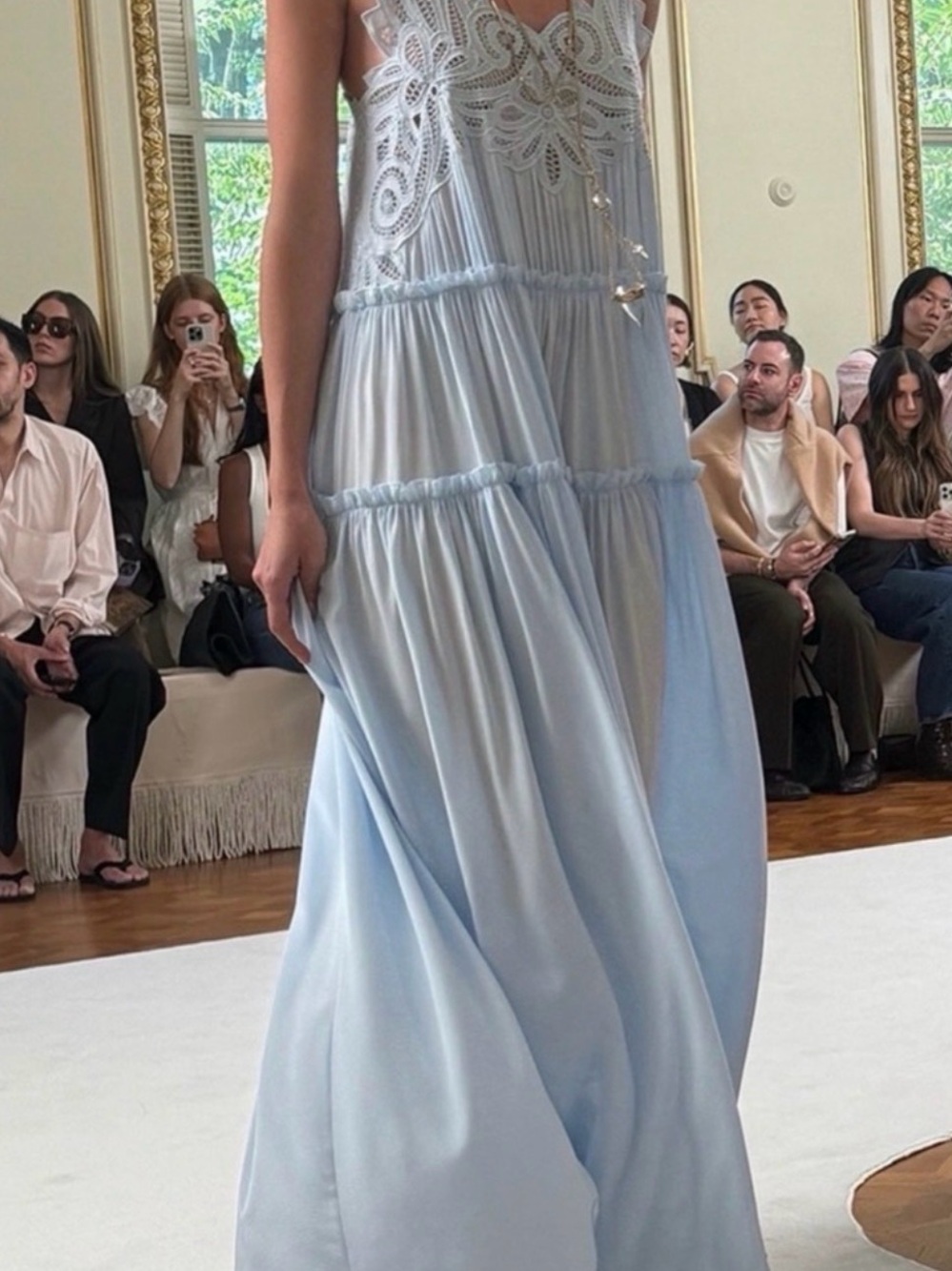 Ulla Johnson Filippa Embroidered Silk Crepe De Chine Gown In Blue